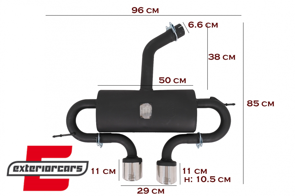 Kompletan ispušni sustav R20 R32 dizajn / VW Golf 5 R32 (2003-2007) Golf 6 R20 (2008-2013) - Slika 2
