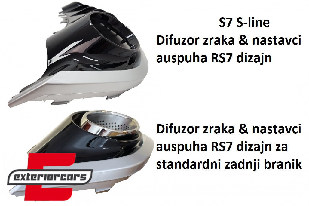 Difuzor zraka & nastavci auspuha RS7 dizajn / Audi A7 4G Facelift (2015-2018) - Slika 11