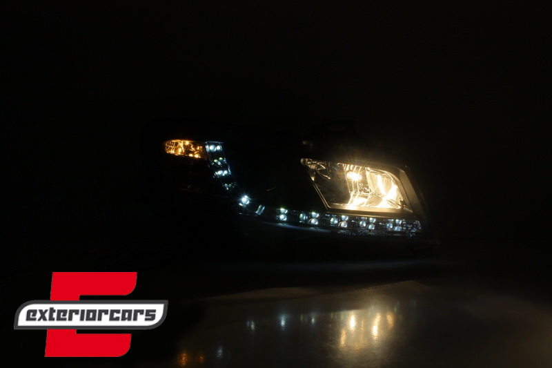 Prednja svjetla LED DayLight (crna) / Fiat Stilo 3p (2001-2008) - Slika 5