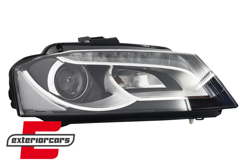 Prednja svjetla LED DRL Xenon look (crna) / Audi A3 8P Facelift Hatchback Sportback (2008-2012) - Slika 3