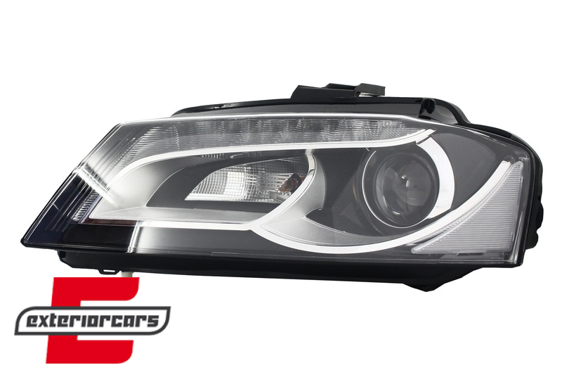 Prednja svjetla LED DRL Xenon look (crna) / Audi A3 8P Facelift Hatchback Sportback (2008-2012) - Slika 4