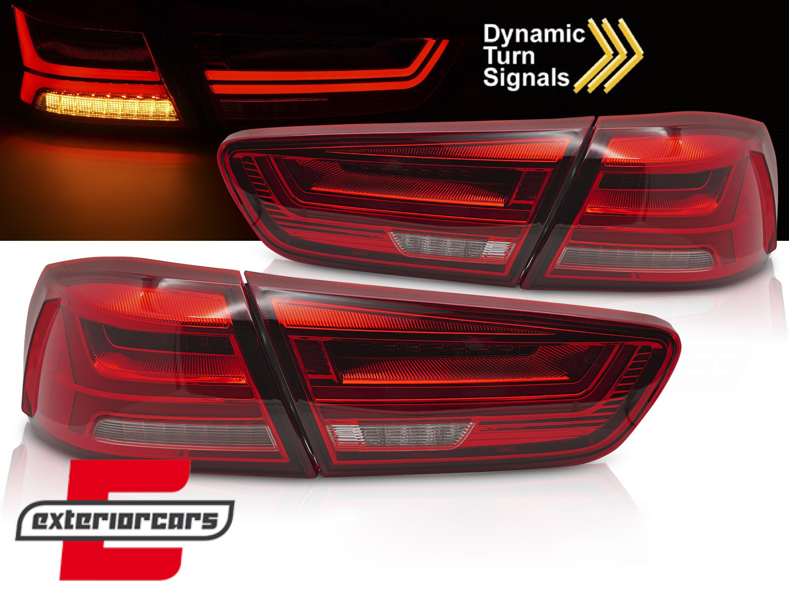 Full LED stražnja svjetla SEQ žmigavci (crvena) / Mitsubishi Lancer 8 limuzina (2007-2017)