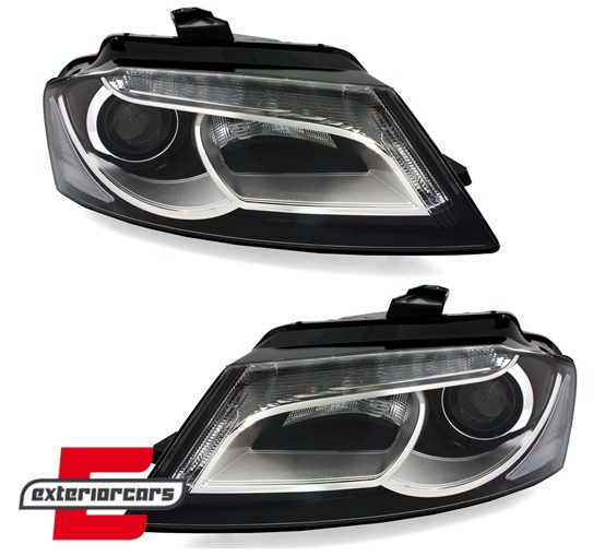 Prednja svjetla LED DRL Xenon look (crna) / Audi A3 8P Facelift Hatchback Sportback (2008-2012) - Slika 2