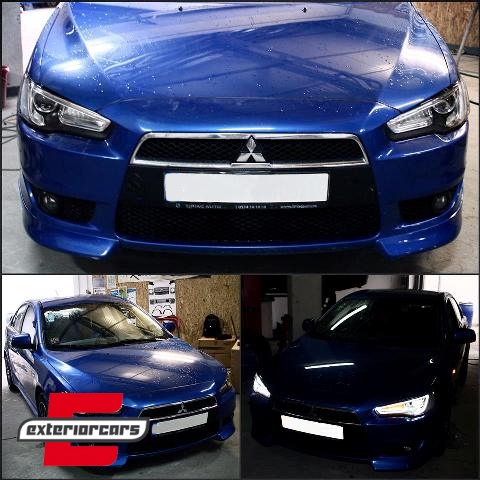 Prednja svjetla LED DRL SEQ žmigavci (crna) / Mitsubishi Lancer 8 (2007-2017) - Slika 15