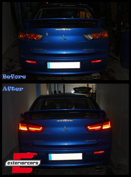 Full LED stražnja svjetla SEQ žmigavci (crvena) / Mitsubishi Lancer 8 limuzina (2007-2017) - Slika 8