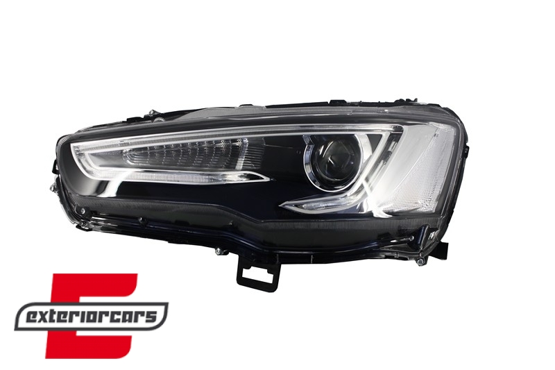 Prednja svjetla LED DRL SEQ žmigavci (crna) / Mitsubishi Lancer 8 (2007-2017) - Slika 3