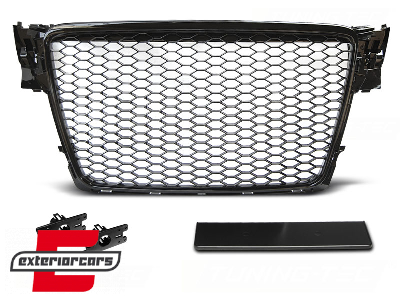 Prednja maska RS4 dizajn (piano crna) / Audi A4 S4 B8 (2007-2011) - Slika 2