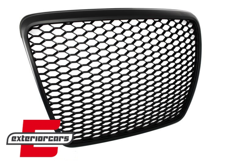 Prednja maska RS6 dizajn (mat crna) / Audi A6 4F 4F2 C6 (2004-2011) - Slika 2