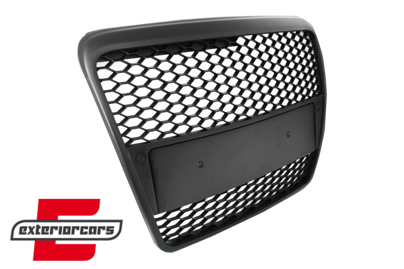 Prednja maska RS6 dizajn (mat crna) / Audi A6 4F 4F2 C6 (2004-2011) - Slika 2