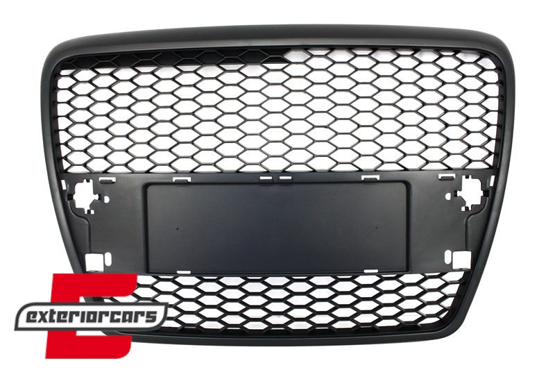 Prednja maska RS6 dizajn (mat crna) / Audi A6 4F 4F2 C6 (2004-2011) - Slika 3