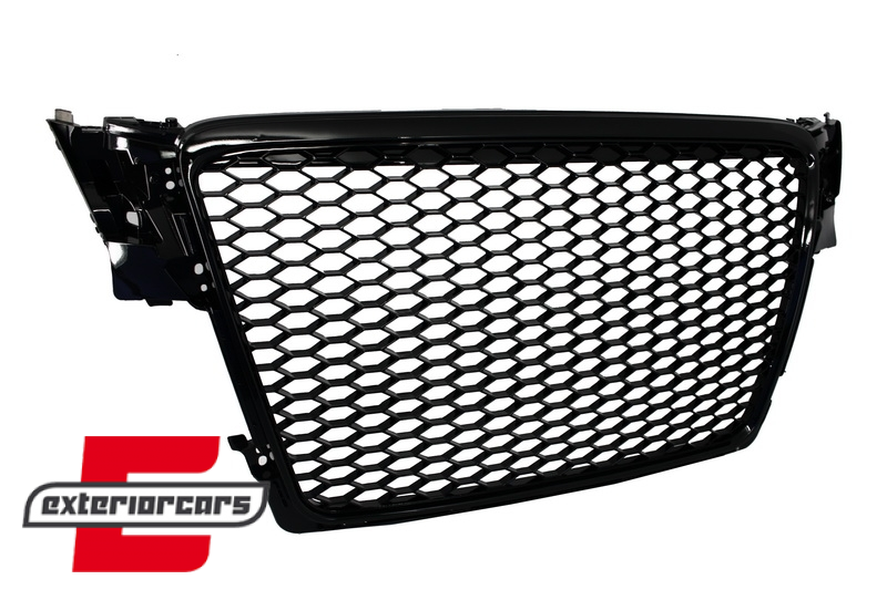 Prednja maska RS4 dizajn (piano crna) / Audi A4 S4 B8 (2007-2011) - Slika 3