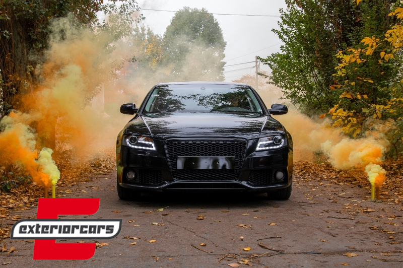 Prednja maska RS4 dizajn (mat crna) / Audi A4 S4 B8 (2007-2011) - Slika 6