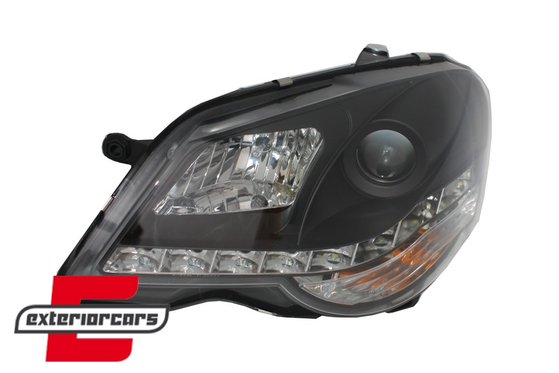 Prednja svjetla LED DayLine (crna) / Volkswagen Polo 9N3 (04.2005-2009) - Slika 3