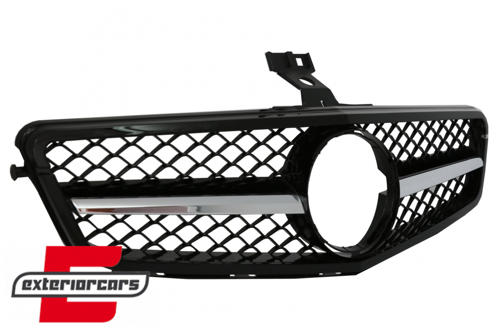 Prednja maska C63 AMG dizajn (crna/chrome) / Mercedes C-klasa C204 S204 W204 (2007-2014) - Slika 2
