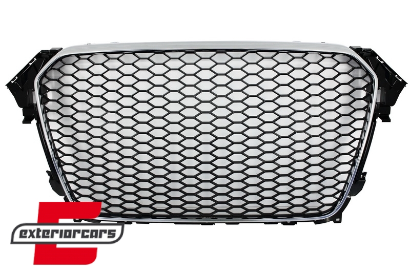 Prednja maska RS4 dizajn (chrome/piano crna) / Audi A4 S4 B8 Facelift (2012-2015) - Slika 2