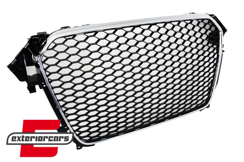 Prednja maska RS4 dizajn (chrome/piano crna) / Audi A4 S4 B8 Facelift (2012-2015) - Slika 4
