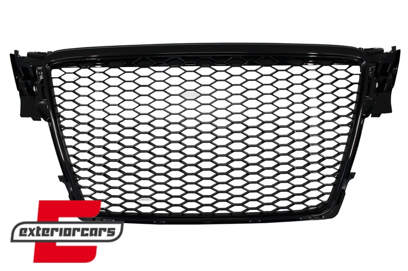 Prednja maska RS4 dizajn (mat crna) / Audi A4 S4 B8 (2007-2011) - Slika 2