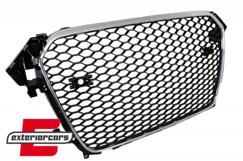 Prednja maska RS4 dizajn (chrome/piano crna) / Audi A4 S4 B8 Facelift (2012-2015) - Slika 5