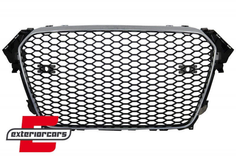Prednja maska RS4 dizajn (chrome/piano crna) / Audi A4 S4 B8 Facelift (2012-2015) - Slika 3