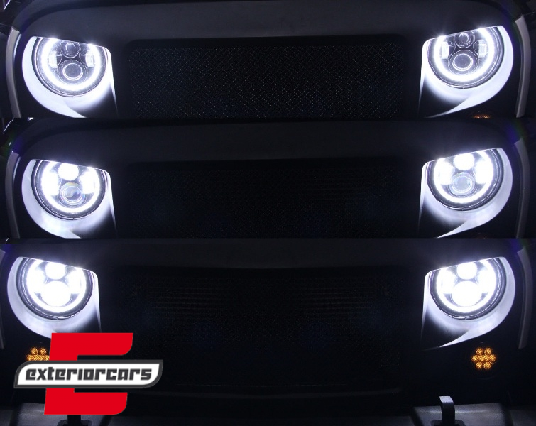 CREE LED prednji farovi Angel Eye (crna) / Jeep Wrangler JK TJ LJ Land ROVER Defender Mercedes W463 - Slika 6