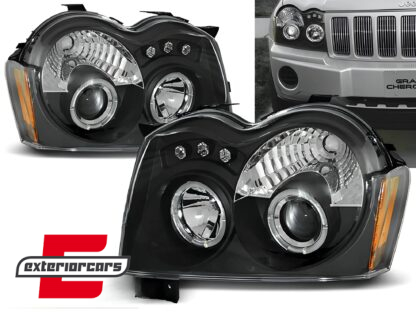 Prednja svjetla Angel Eyes (crna) / Jeep Grand Cherokee WK (2005-2008)