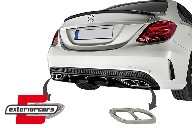 Nastavci auspuha - poklopci AMG Sport dizajn (chrome) / Mercedes C-klasa W205 S65 E65 GLE W166 X166 GLC W253 - Slika 6