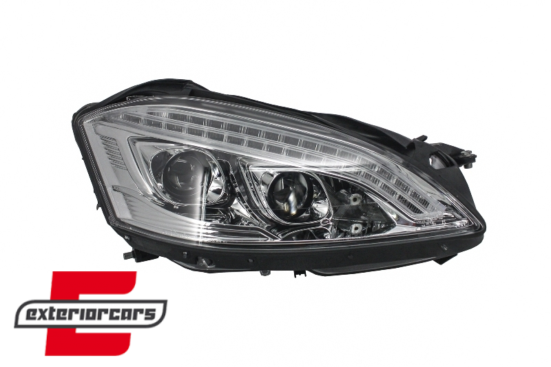 Prednja svjetla LED DRL W222 look (chrome) / Mercedes S-klasa W221 (2005-2009) - Slika 3