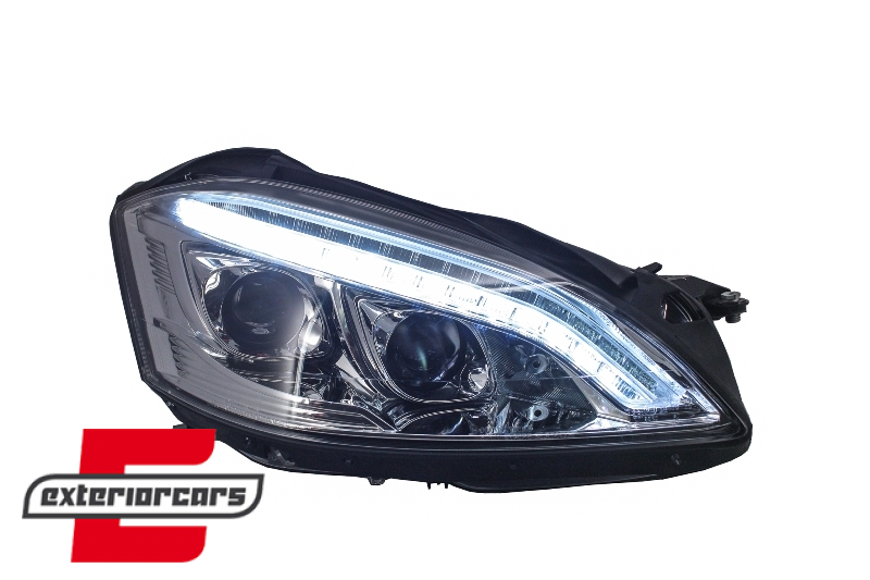 Prednja svjetla LED DRL W222 look (chrome) / Mercedes S-klasa W221 (2005-2009) - Slika 6