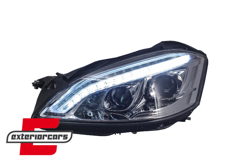 Prednja svjetla LED DRL W222 look (chrome) / Mercedes S-klasa W221 (2005-2009) - Slika 7