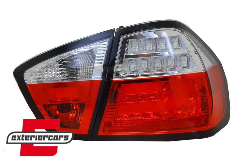 LED stražnja svjetla LedBar (crvena/kristal) / BMW serije 3 E90 limuzina (2005-2008) - Slika 2