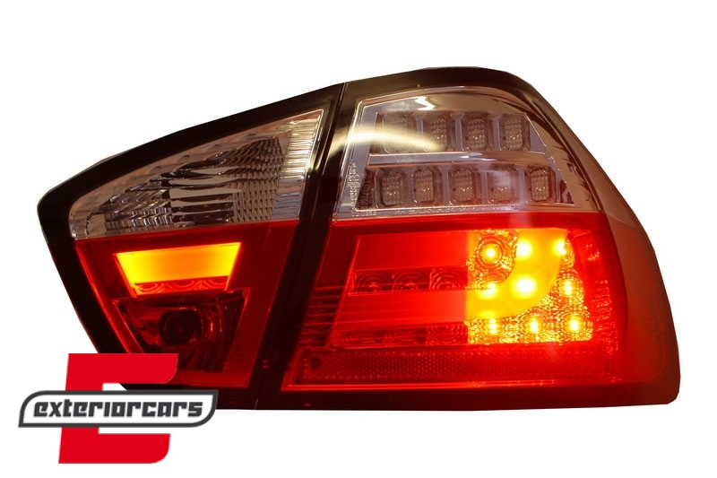 LED stražnja svjetla LedBar (crvena/kristal) / BMW serije 3 E90 limuzina (2005-2008) - Slika 7