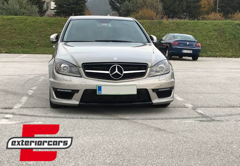 Prednja svjetla LED DRL Facelift look (crna) / Mercedes C klasa W204 S204 limuzina karavan (2007-2010) - Slika 10
