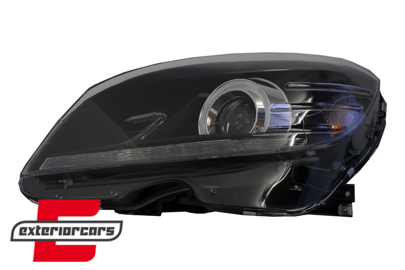 Prednja svjetla LED DRL Facelift look (crna) / Mercedes C klasa W204 S204 limuzina karavan (2007-2010) - Slika 2