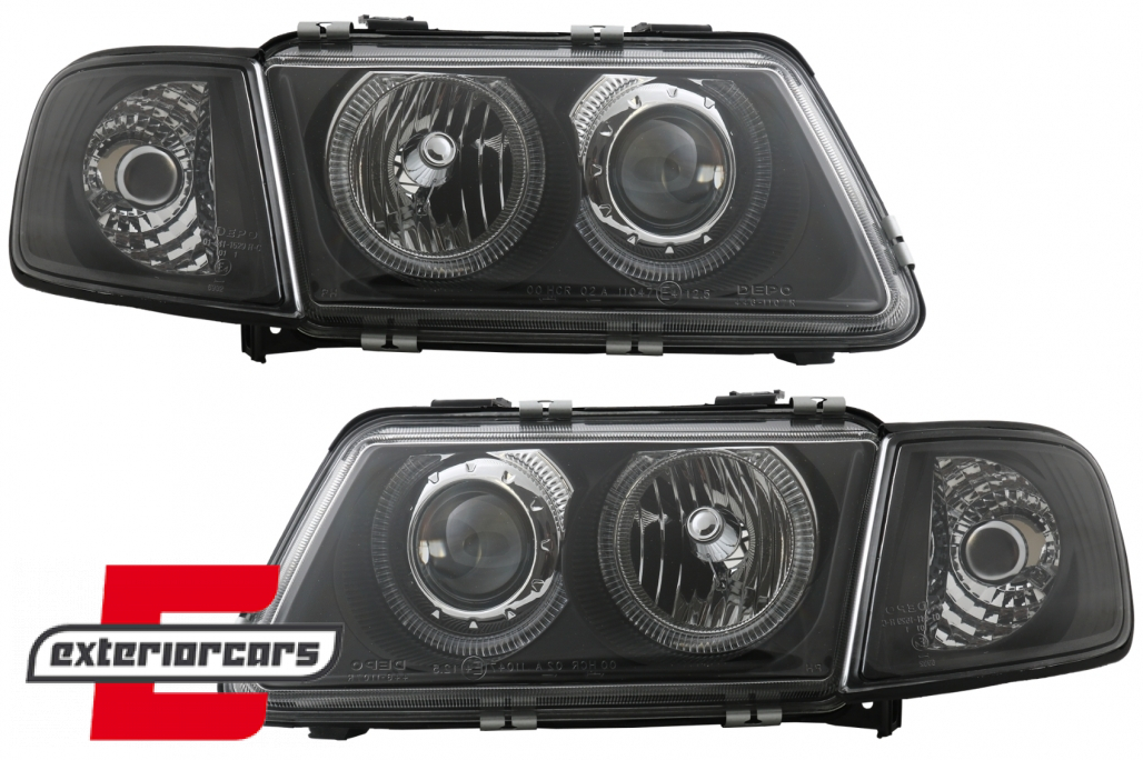 Prednja svjetla Angel Eyes (crna) / Audi A3 (1996-2000) - Slika 3