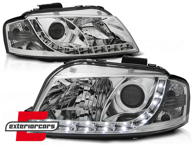 Prednja svjetla LED DayLight (chrome) / Audi A3 8P 8PA (2003-2008) - Slika 2
