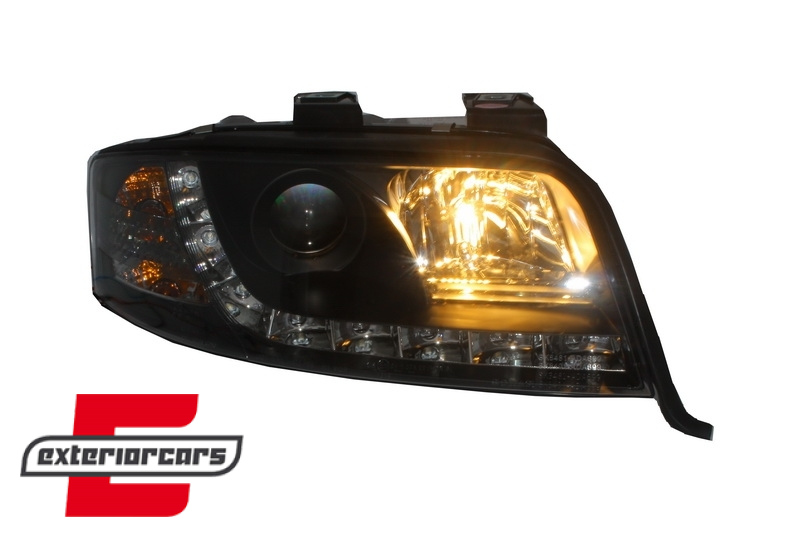 Prednja svjetla LED DayLight (crna) / Audi A6 4B C5 (06.2001-05.2004) - Slika 6