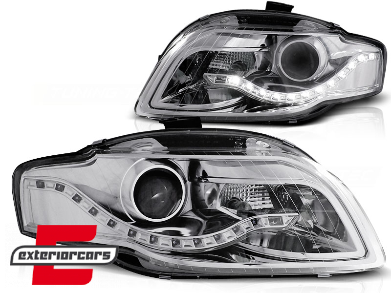 Prednja svjetla LED DayLights (chrome) / Audi A4 B7 (2004-2008) - Slika 2