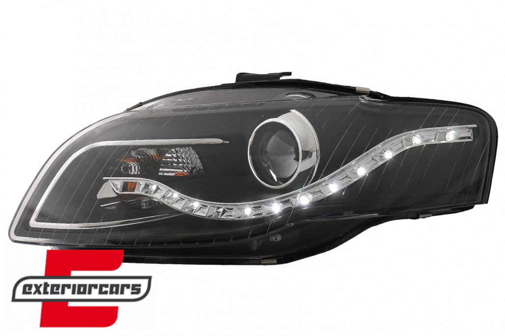 Prednja svjetla LED TrueDRL (crna) / Audi A4 B7 (2004-2008) - Slika 2