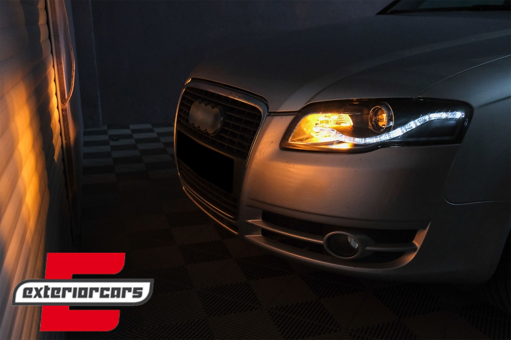 Prednja svjetla LED DayLights (crna) / Audi A4 B7 (2004-2008) - Slika 26
