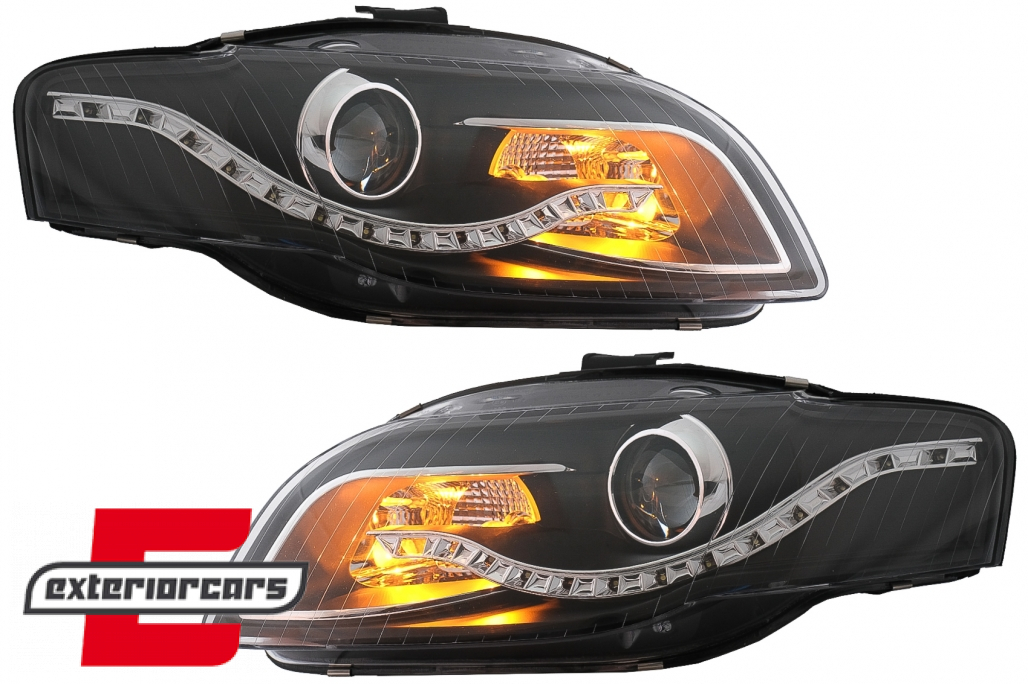 Prednja svjetla LED TrueDRL (crna) / Audi A4 B7 (2004-2008) - Slika 5