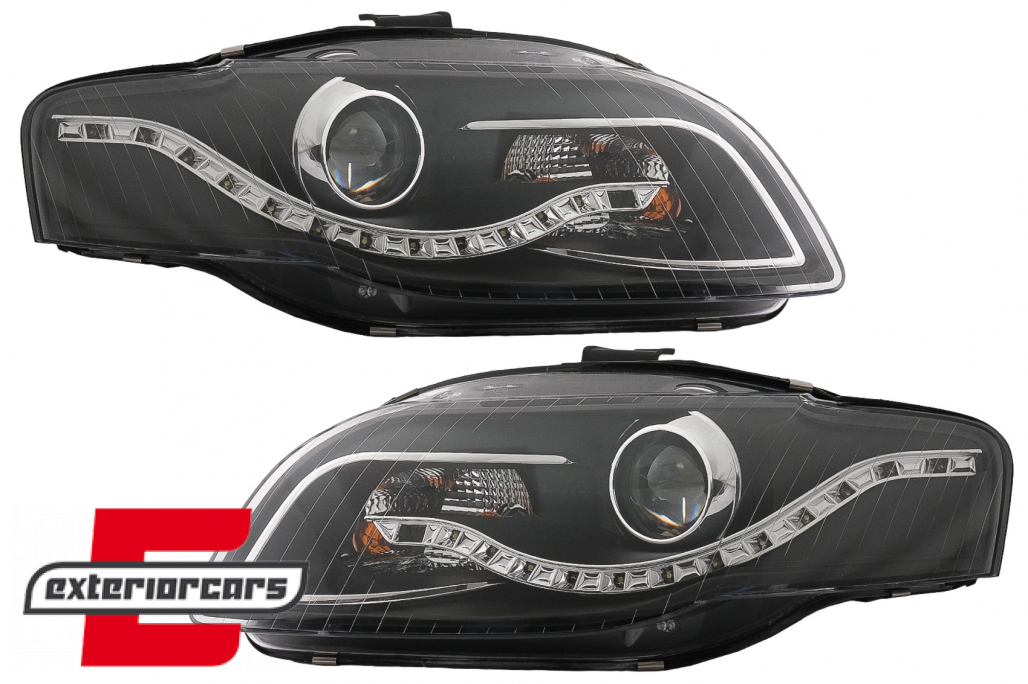 Prednja svjetla LED TrueDRL (crna) / Audi A4 B7 (2004-2008) - Slika 8