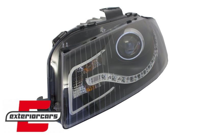Prednja svjetla LED DayLight (crna) / Audi A3 8P 8PA (2003-2008) - Slika 2