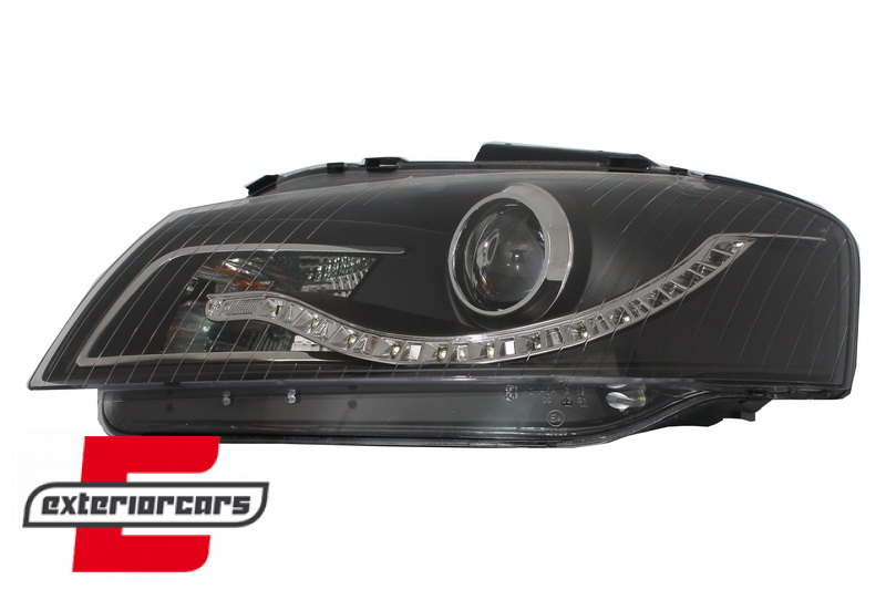 Prednja svjetla LED DayLight (crna) / Audi A3 8P 8PA (2003-2008) - Slika 3
