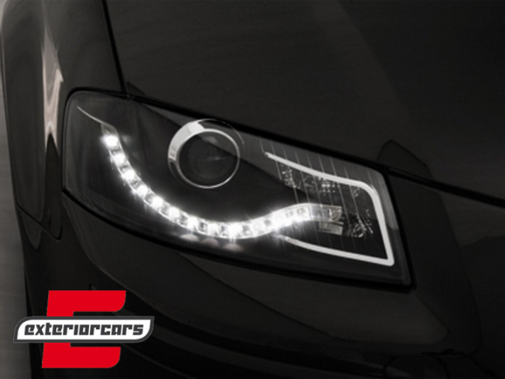 Prednja svjetla LED DayLight (crna) / Audi A3 8P 8PA (2003-2008) - Slika 5