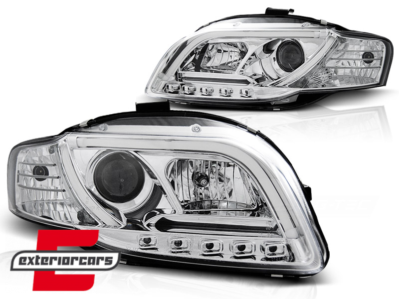Prednja svjetla LED TubeLights (chrome) / Audi A4 B7 (2004-2008) - Slika 2