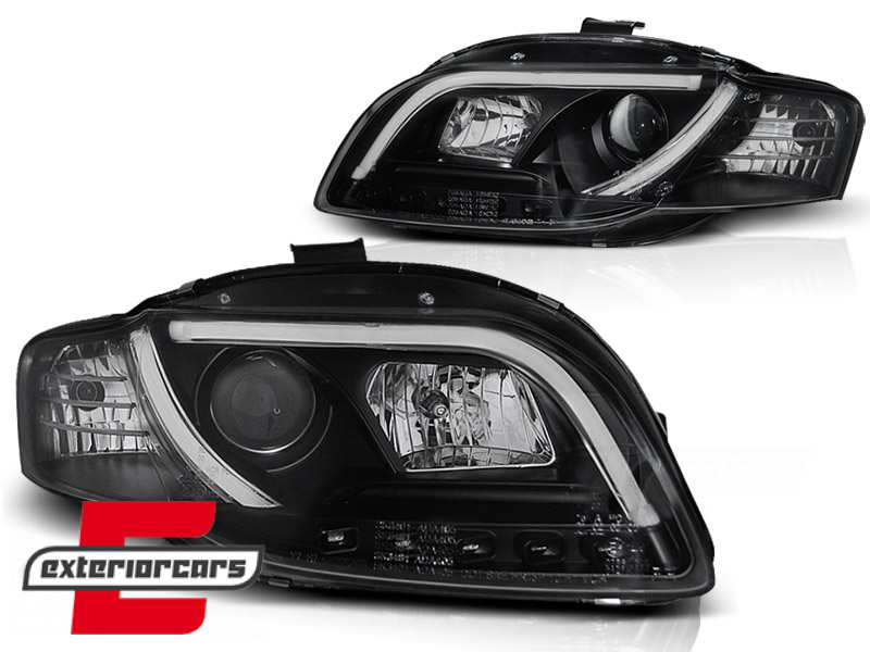 Prednja svjetla LED TubeLights (crna) / Audi A4 B7 (2004-2008) - Slika 2