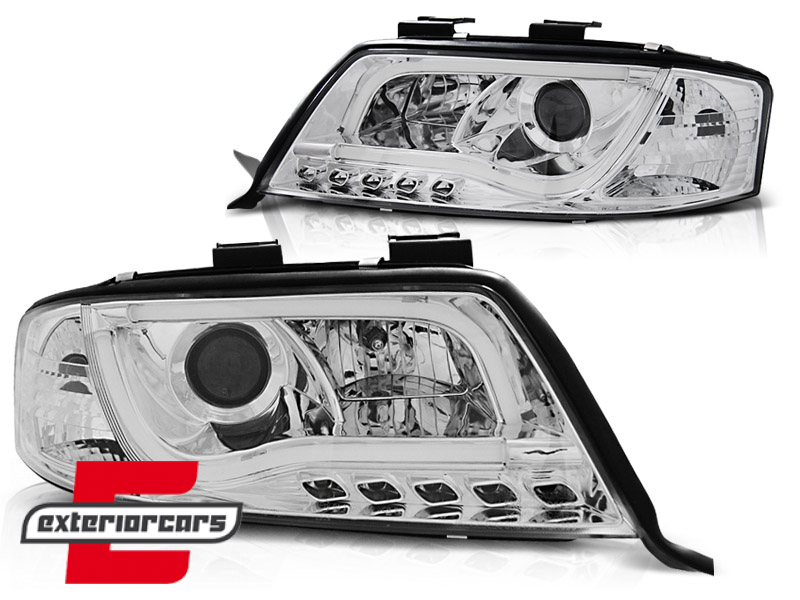 Prednja svjetla LED TubeLights (chrome) / Audi A6 4B C5 (06.2001-05.2004) - Slika 2