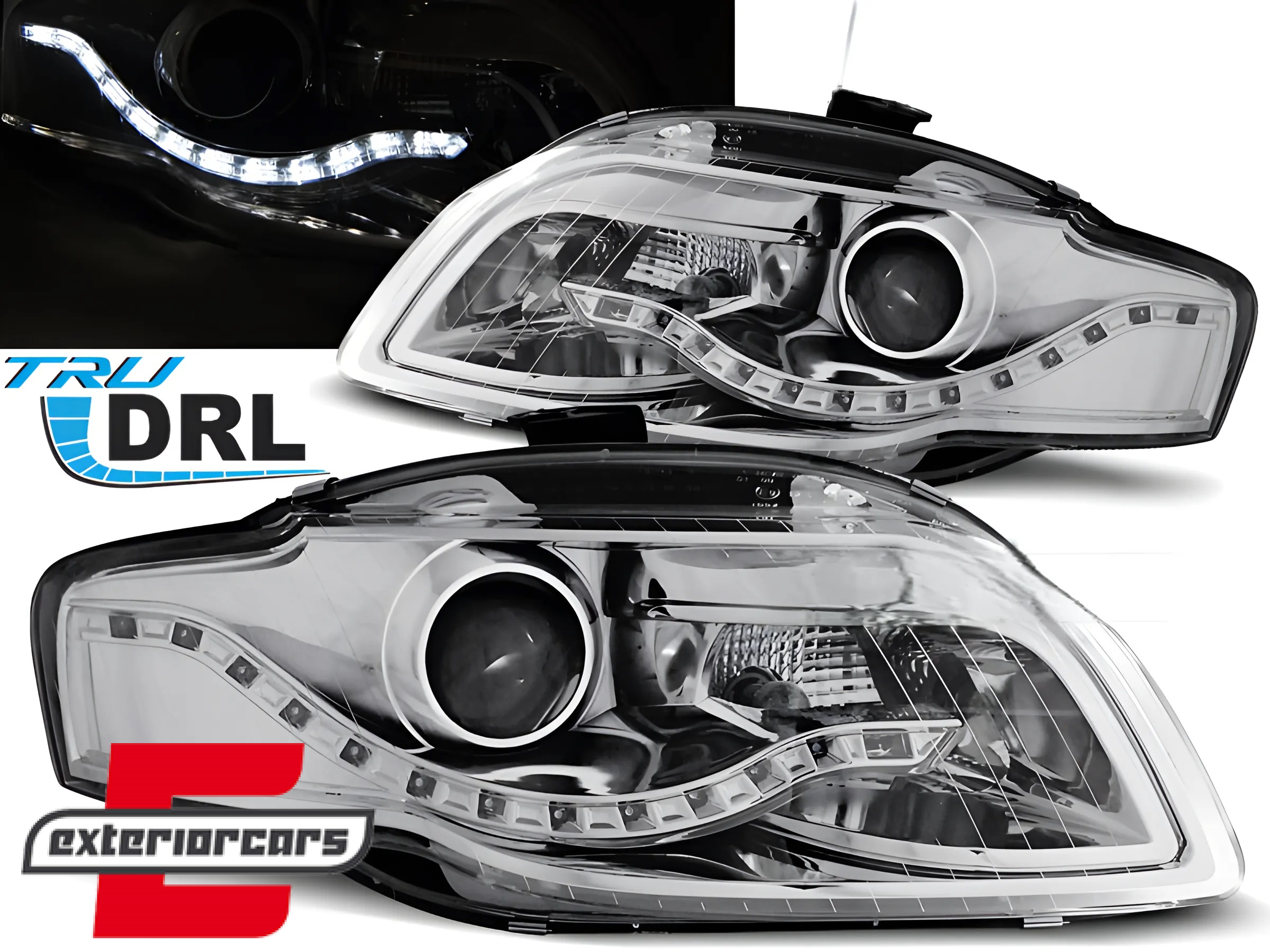 Prednja svjetla LED TrueDRL (chrome) / Audi A4 B7 (2004-2008)