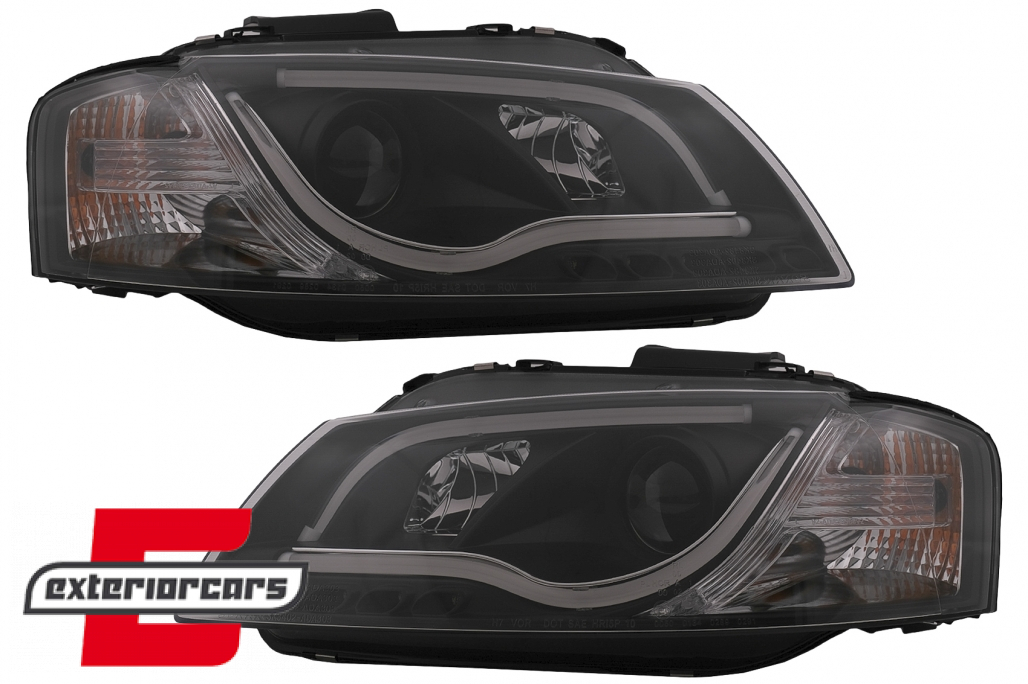 Prednja svjetla LED TubeLight DRL (crna) / Audi A3 8P 8PA (2003-2008) - Slika 12