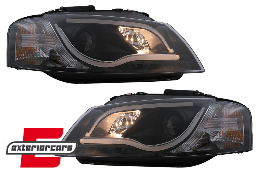 Prednja svjetla LED TubeLight DRL (crna) / Audi A3 8P 8PA (2003-2008) - Slika 6